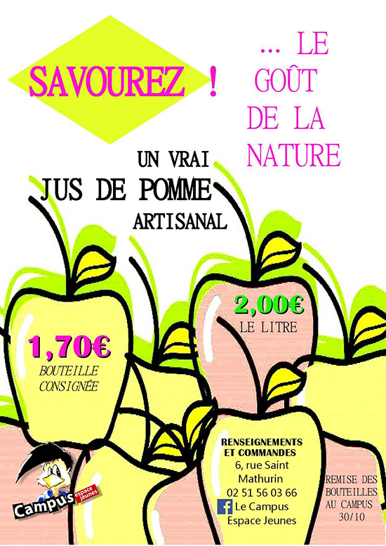 affiche jus de pomme campus