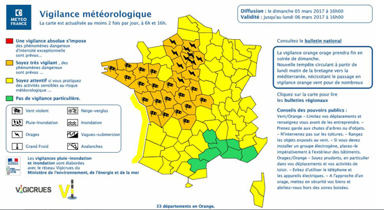 carte vigilance 05-03-2017